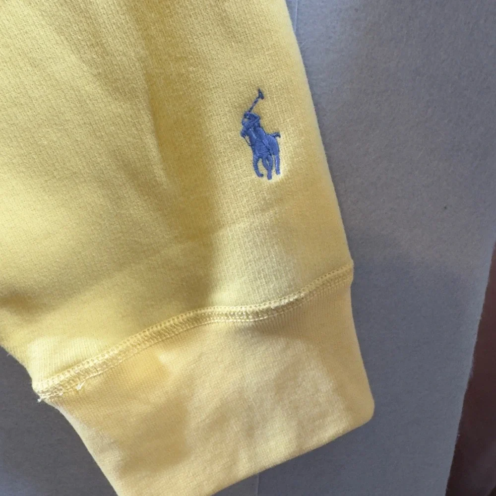 1707 | Polo Ralph Lauren Collegiate Logo Fleece Pullover Hoodie Yellow Mens XXL
